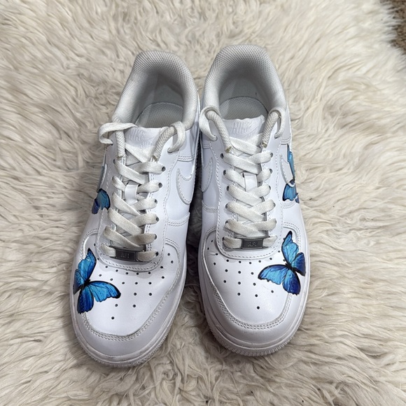 Nike Air Force 1 Low Blue Butterfly‎ Fun
Custom Shoes Women’s Size 6 - Picture 7 of 11